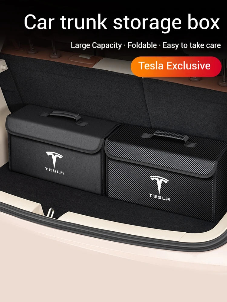 Car Trunk Storage Box Organizer Foldable Stowing Tidying Container Bag For Tesla Model 3 Model Y Model X Model S Accessories