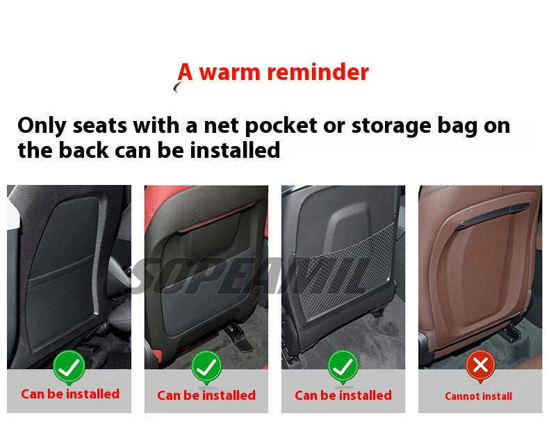 Car Seat Back Protection Anti-Kick Pad Rear Seat Storage Bag For Tesla Model 3 Model Y Model S Model X Cyberbruck Beast Roadster