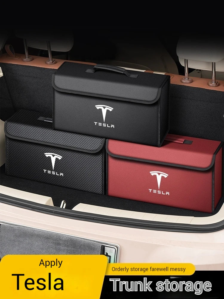 Car Trunk Storage Box Organizer Foldable Stowing Tidying Container Bag For Tesla Model 3 Model Y Model X Model S Accessories