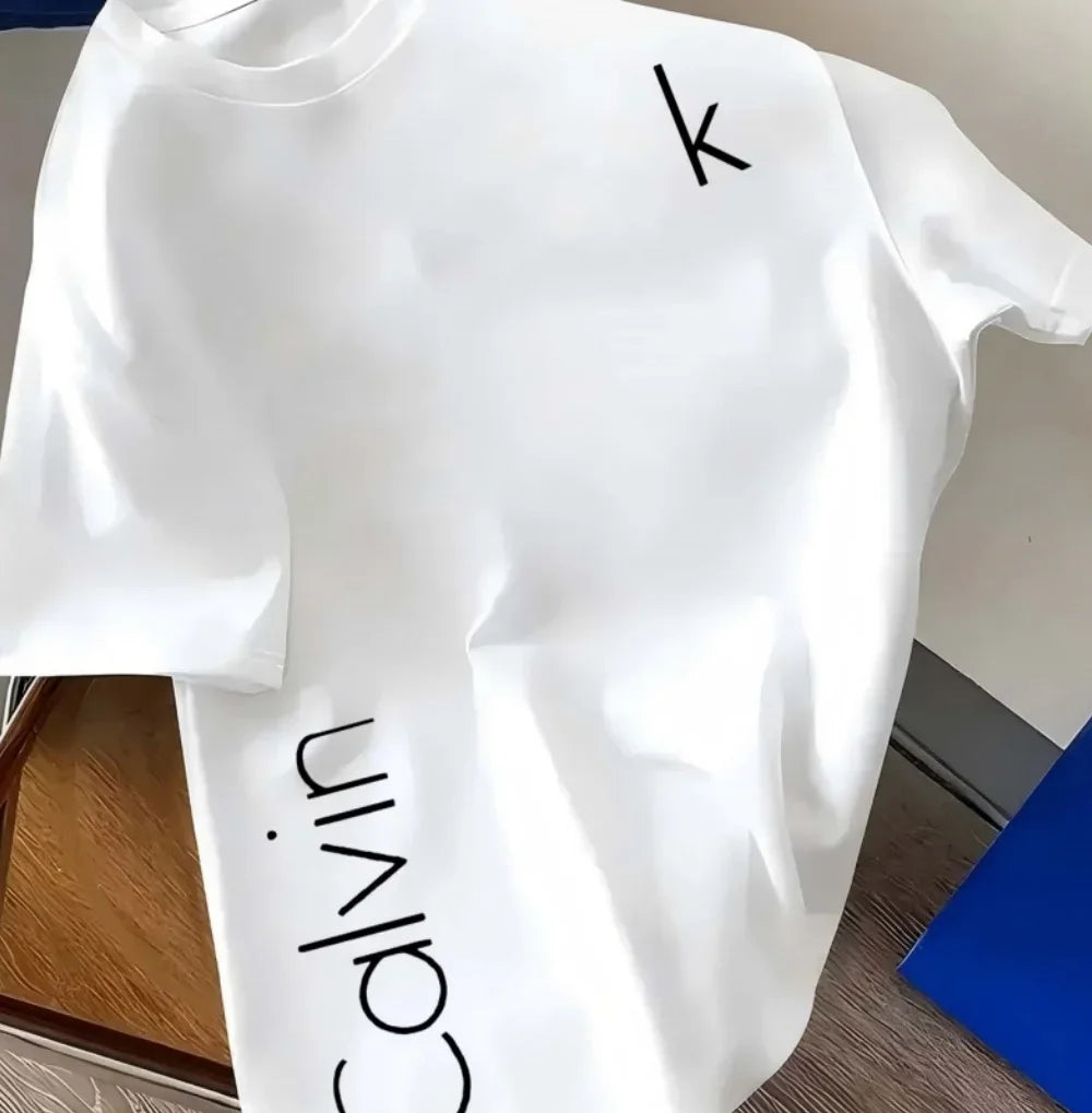 Summer's new trendy men's clothing, 100% pure cotton casual, fashionable and sporty high street T-shirt for daily outings