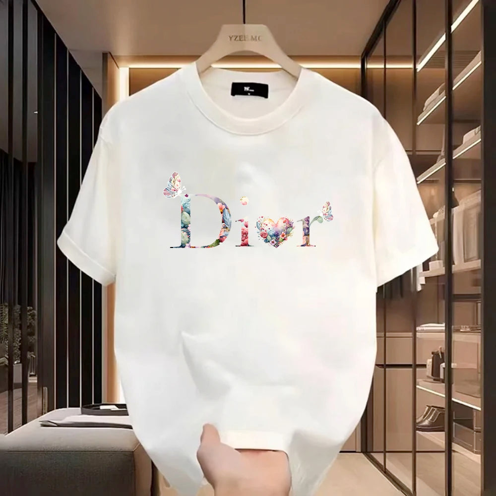 Women High Quality Casual T-Shirt Harajuku Y2k Designer Ladies Luxury Tees Female Vintage Trendy Pure Cotton Pullover T Shirts