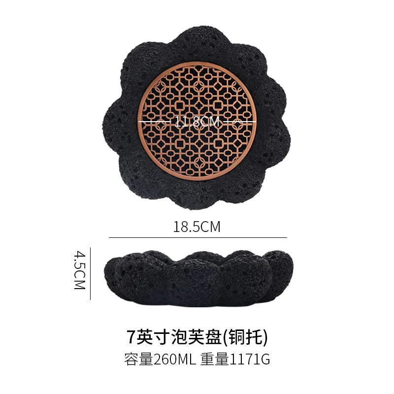 Japanese Tableware Rock Sushi Plate Coal Ball Volcanic Stone Swing Plate Steak Plate Hotel Creative Dining Plate Sushi Dish
