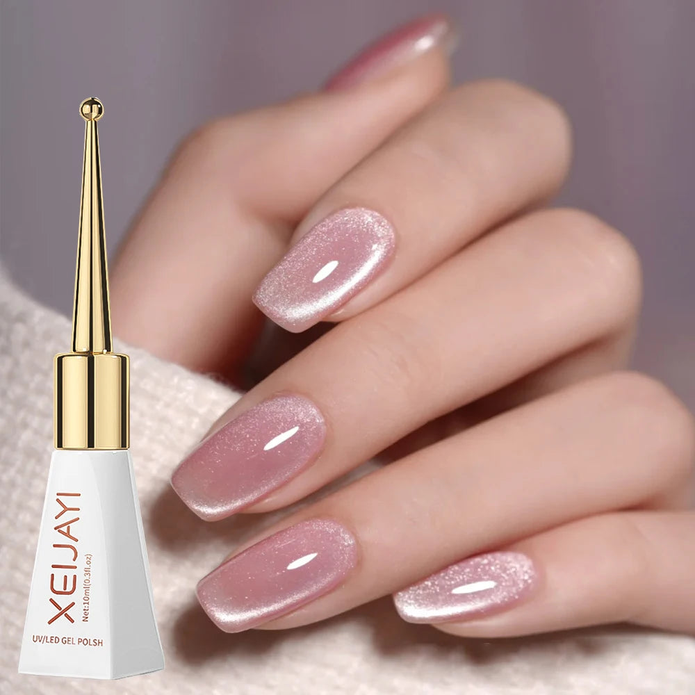 XEIJAYI Pink Cat Eye Gel Nail Polish Ceramic Magnetic Gel UV Semi-permanent Enamels Varnish Nail Supplies For Professionals Gel