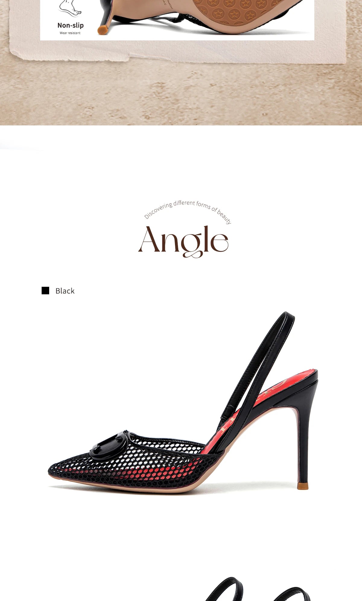 CHCH Women's High Heels 2025 Summer Breathable Mesh Black Business Sandals 9cm