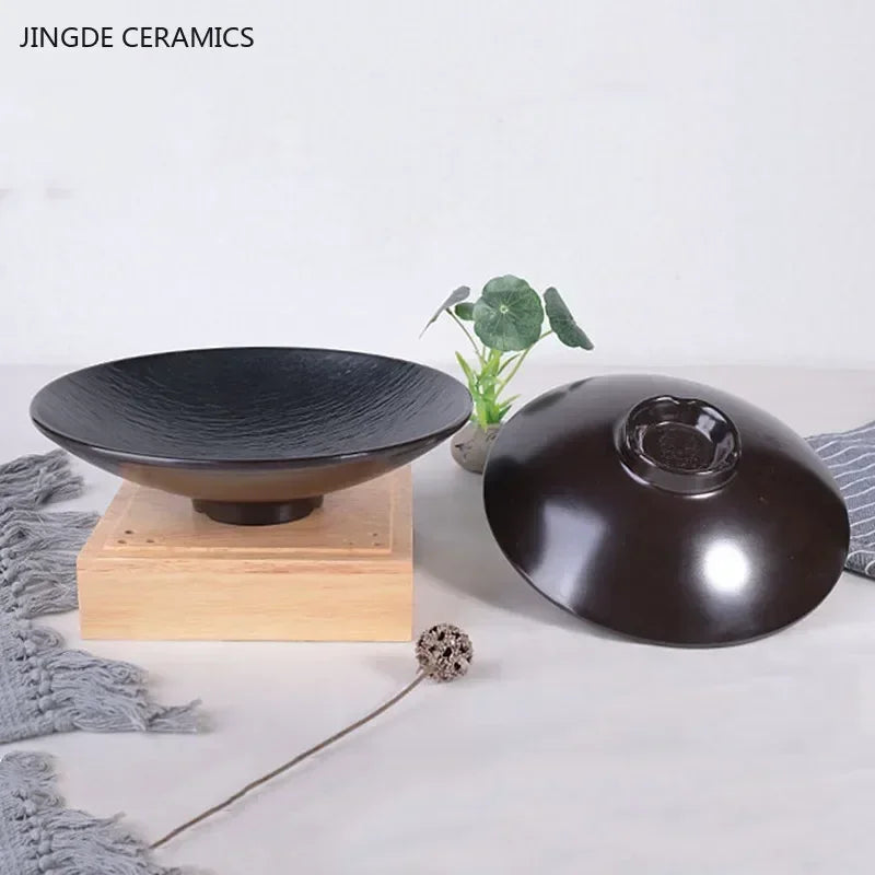 Hotpot Restaurant Melamine Tableware Black Frosted Dinner Plate Japanese Sushi Plates Not Easily Broken Snack Fruit Dishes