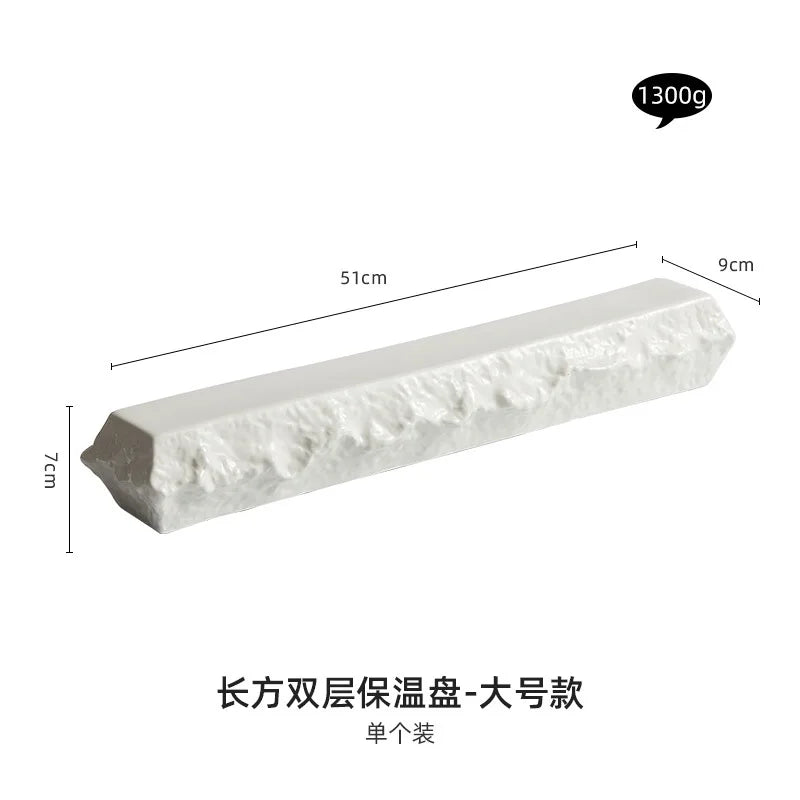 Rectangular Insulated Sashimi Swing Decoration High Sense Hotel Restaurant Tableware Sushi Dessert Plate Dish