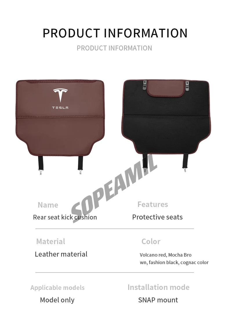 Car Seat Back Protection Anti-Kick Pad Rear Seat Storage Bag For Tesla Model 3 Model Y Model S Model X Cyberbruck Beast Roadster