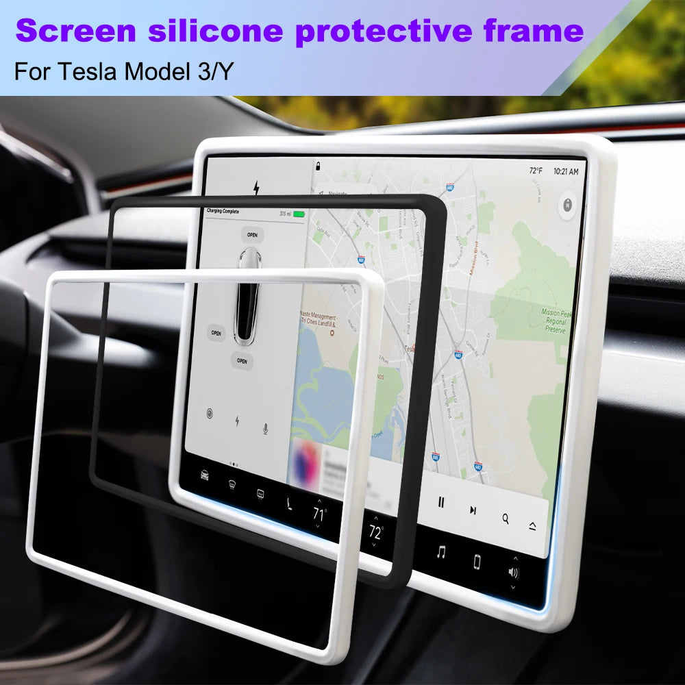 For Tesla Highland Screen Protector Silicone Frame Display Edge Body Cover Central Control Accessories For Tesla Model 3 Y