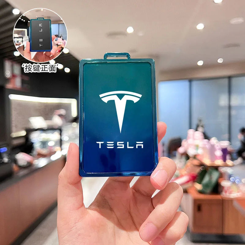 Car Key Card Holder Cover Protector Holder Diamond Keychain Accessories for Tesla Model 3 X Model S Y Roadster P75D P85D P100D