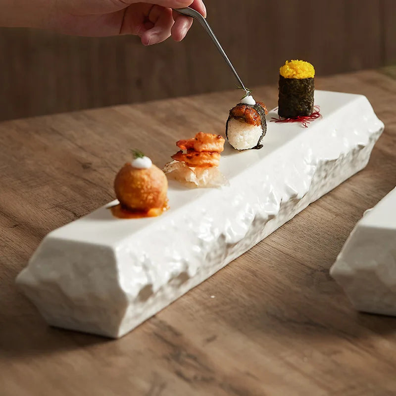 Rectangular Insulated Sashimi Swing Decoration High Sense Hotel Restaurant Tableware Sushi Dessert Plate Dish