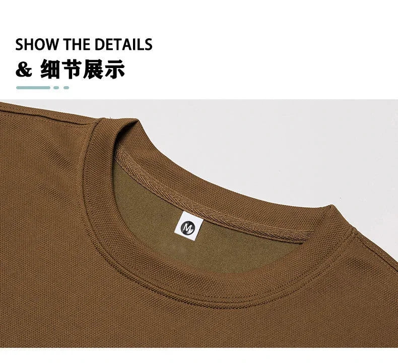 2025 Arc short-sleeved Set: Quality and Fashionable men's short-sleeved casual high-neck set + shorts, 2-piece set, high-quality