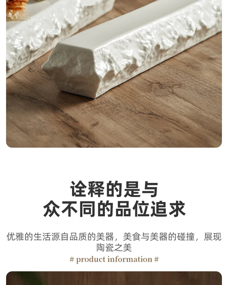Rectangular Insulated Sashimi Swing Decoration High Sense Hotel Restaurant Tableware Sushi Dessert Plate Dish