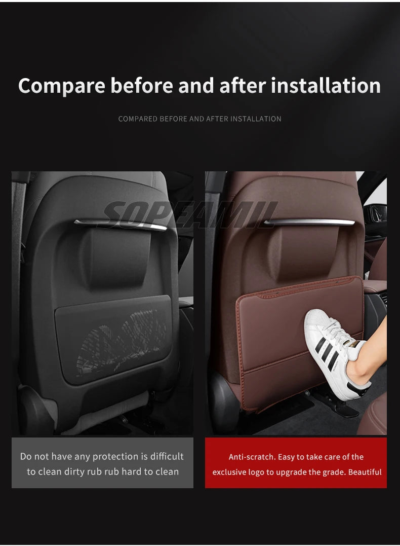 Car Seat Back Protection Anti-Kick Pad Rear Seat Storage Bag For Tesla Model 3 Model Y Model S Model X Cyberbruck Beast Roadster