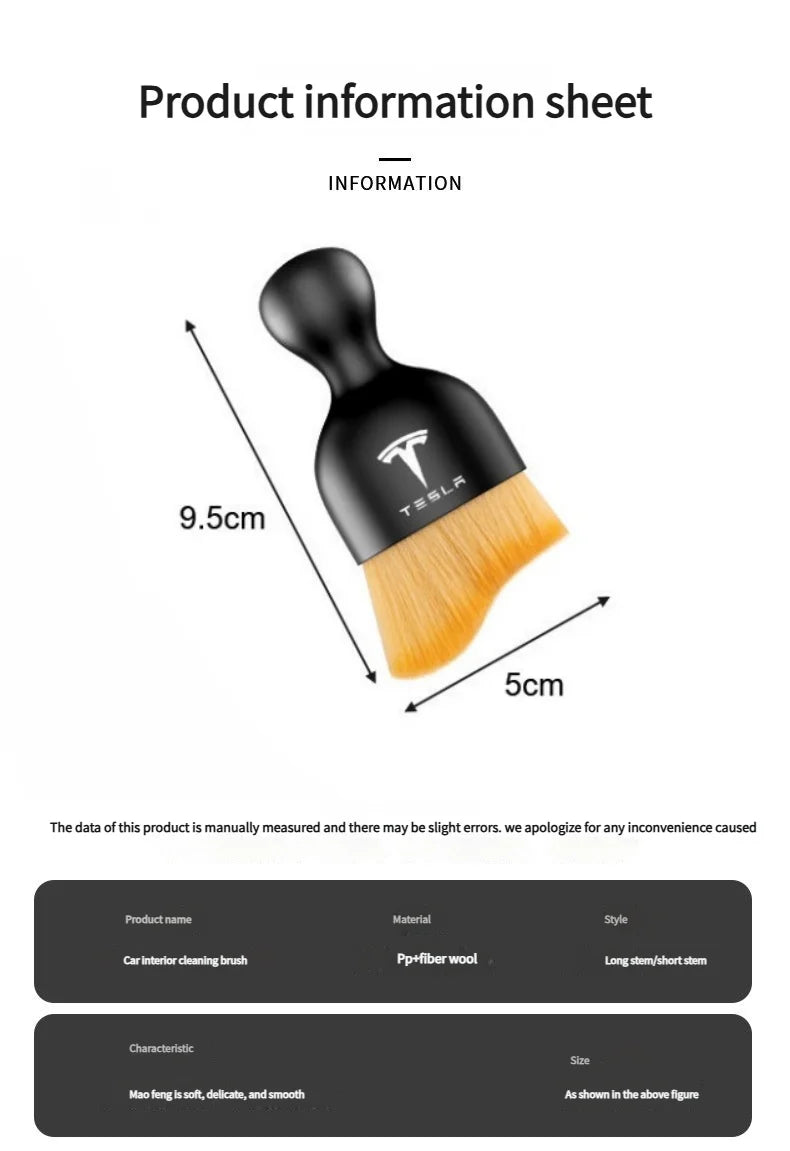For Tesla Model 3 Model S Model X Model Y Cybertruck Roadster Car Interior Cleaning Soft Brush Dusting Tools Accessories