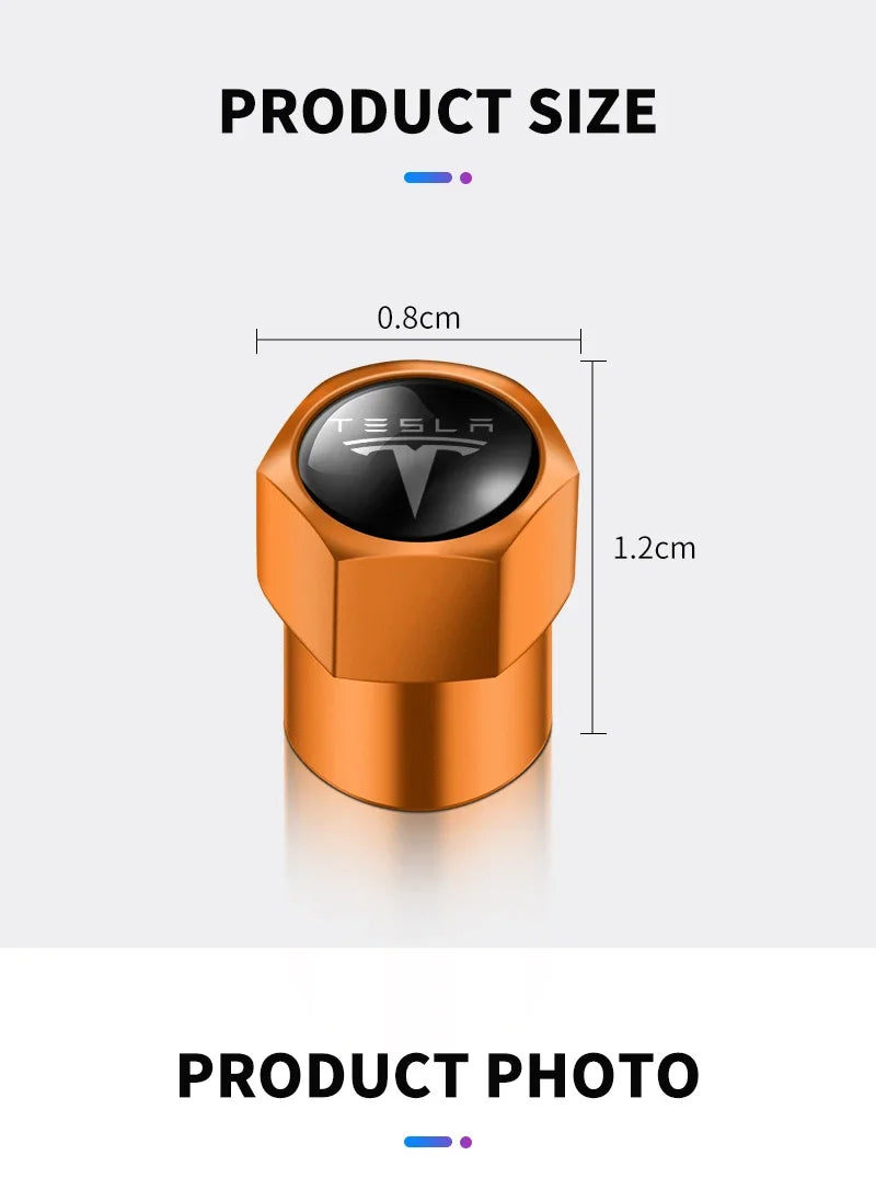 4pcs Metal Car Badges Wheel Tire Valve Caps Auto Accessories For Tesla MODEL S X 3 Y 2017 2018 2019 2020 2021 2022 2023 Roadster