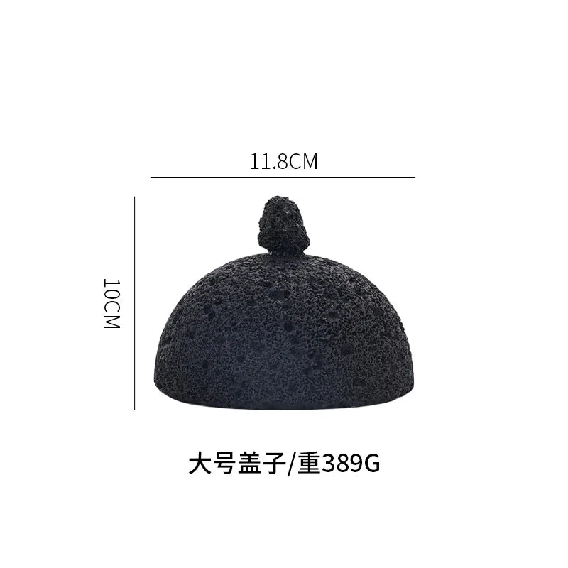 Japanese Tableware Rock Sushi Plate Coal Ball Volcanic Stone Swing Plate Steak Plate Hotel Creative Dining Plate Sushi Dish