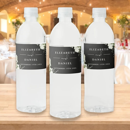 30pcs custom wedding welcome water bottle label can print wedding water bottle stickers, personalized simple wedding stickers DI