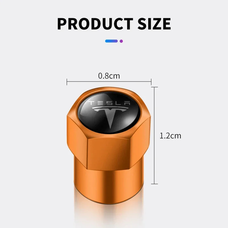 4pcs Metal Car Badges Wheel Tire Valve Caps Auto Accessories For Tesla MODEL S X 3 Y 2017 2018 2019 2020 2021 2022 2023 Roadster