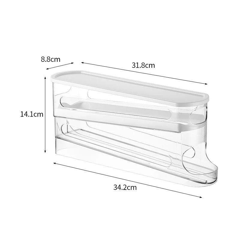 Bilayer Fridge Egg Storage Box Automatic Rolling Eggs Holder Rack Ladder Style Refrigerator Eggs Dispenser Egg Organizers Holder