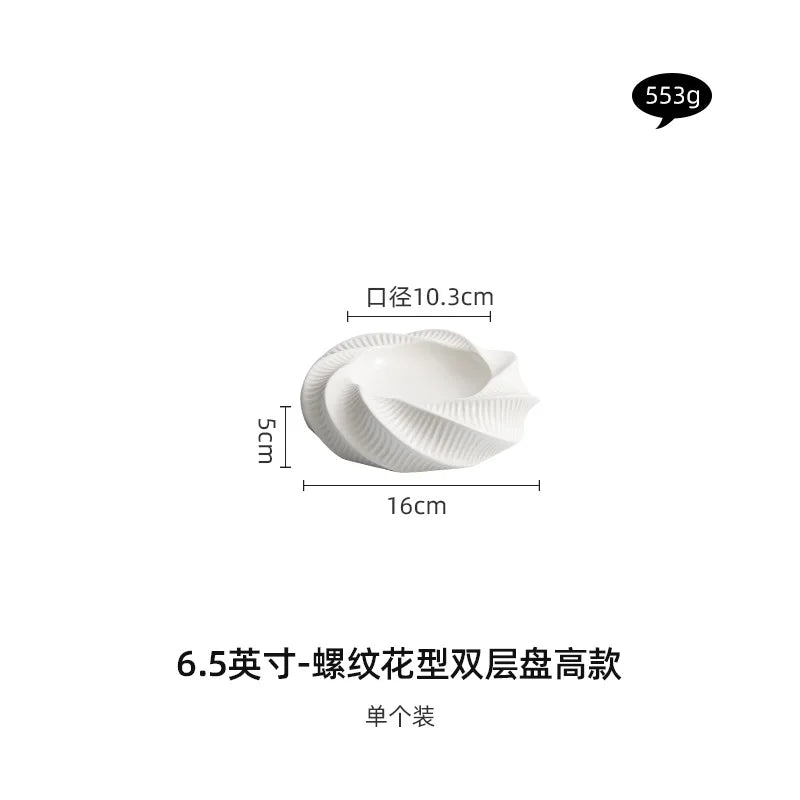 Thread-pattern Double-layer Heat Preservation Western-style Dish Creative Hotel Special Tableware Dessert Plate Restaurant Plate