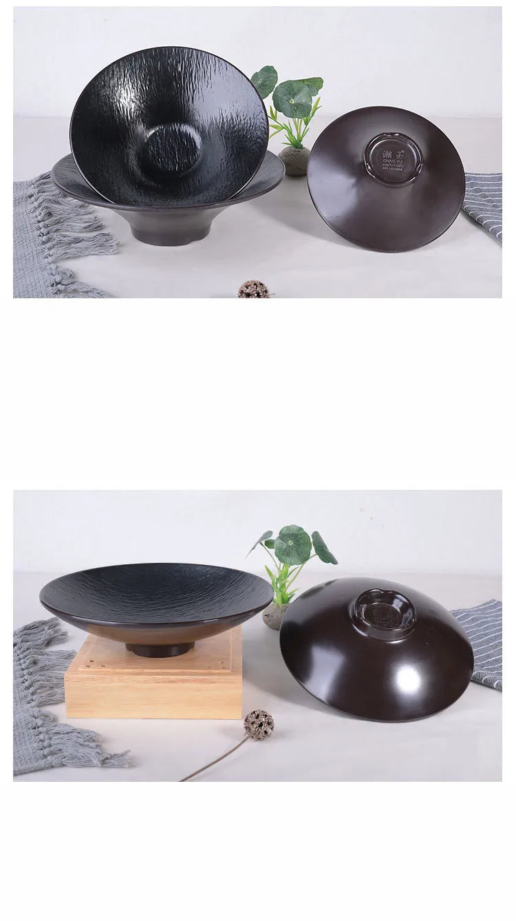 Hotpot Restaurant Melamine Tableware Black Frosted Dinner Plate Japanese Sushi Plates Not Easily Broken Snack Fruit Dishes