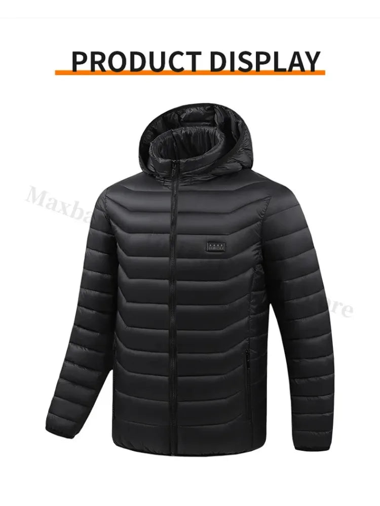 21 Areas Heating Jacket Men Winter USB Electric Heated Coat Functional Self Heating Clothes Outdoor Snow Ski Thick Padded Jacket