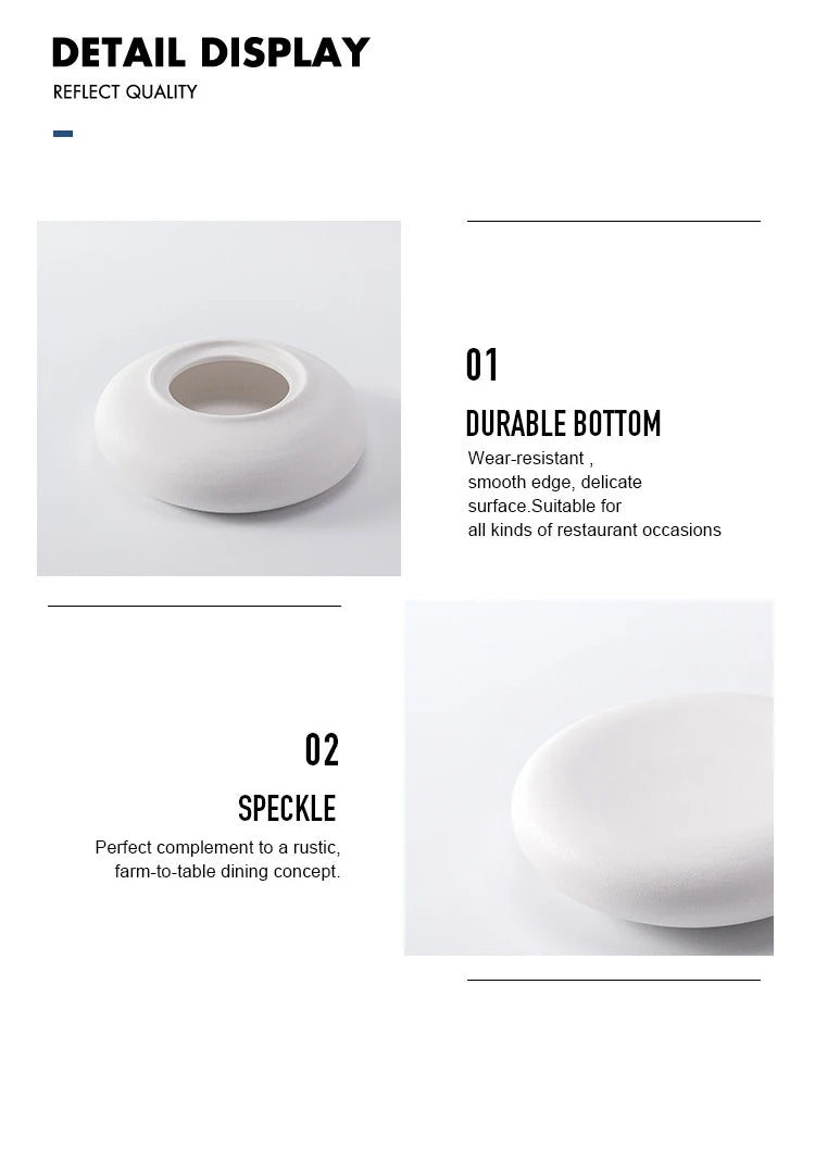Ceramic Dinner Plate Restaurant Creative Cooking Plate Steak Plate Snack Plates Dessert  Plates Sushi Plates Household Utensils