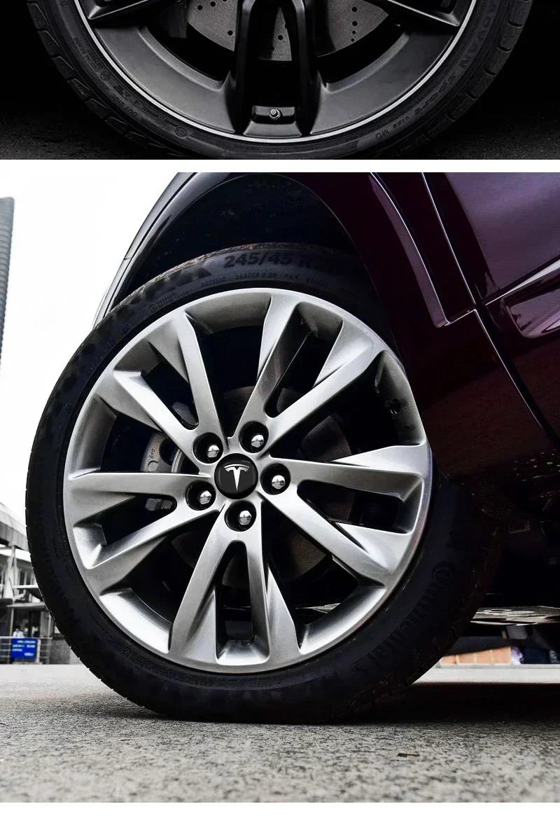 4pcs 56mm Emblem Sticker Car Wheel Center Hub Metal Cap for Tesla Model S 3 X Y Smart Fortwo Forfour 453 451 450 Accessories