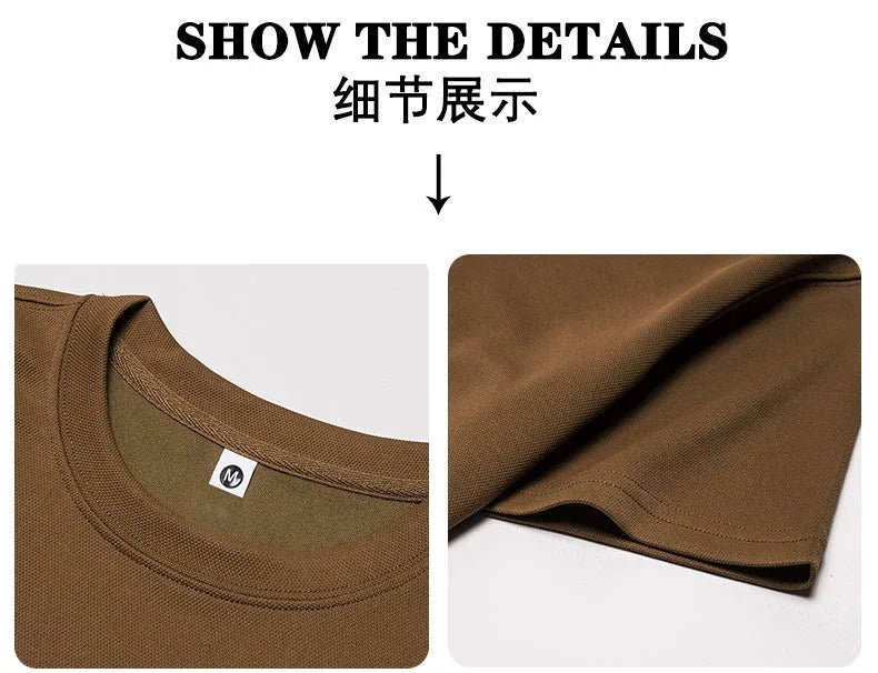 2025 Arc short-sleeved Set: Quality and Fashionable men's short-sleeved casual high-neck set + shorts, 2-piece set, high-quality