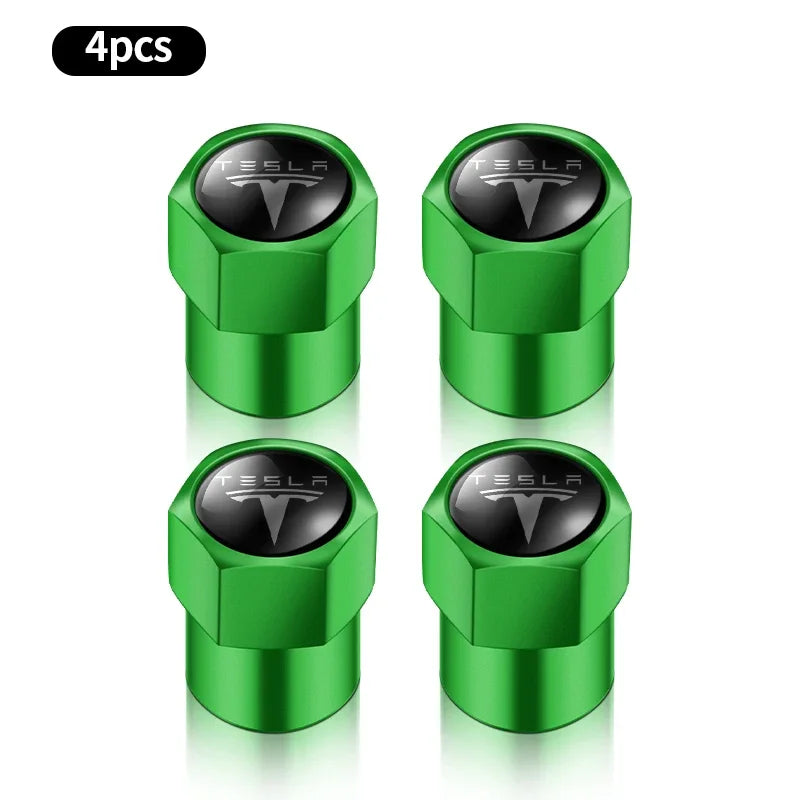 4pcs Metal Car Badges Wheel Tire Valve Caps Auto Accessories For Tesla MODEL S X 3 Y 2017 2018 2019 2020 2021 2022 2023 Roadster