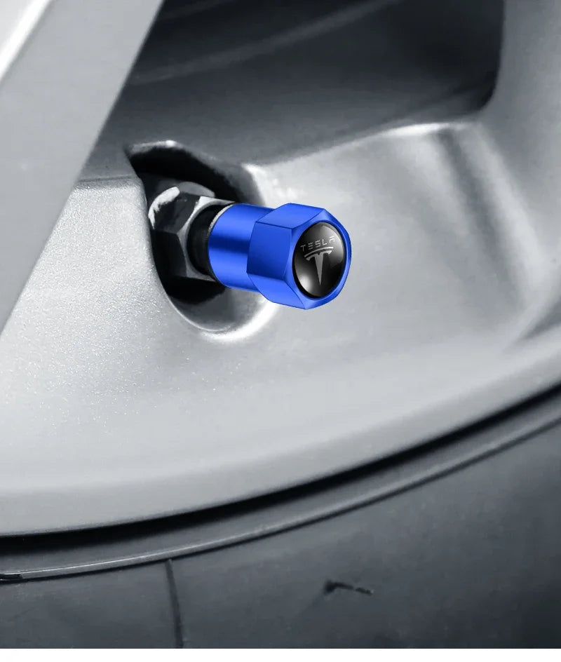 4pcs Metal Car Badges Wheel Tire Valve Caps Auto Accessories For Tesla MODEL S X 3 Y 2017 2018 2019 2020 2021 2022 2023 Roadster