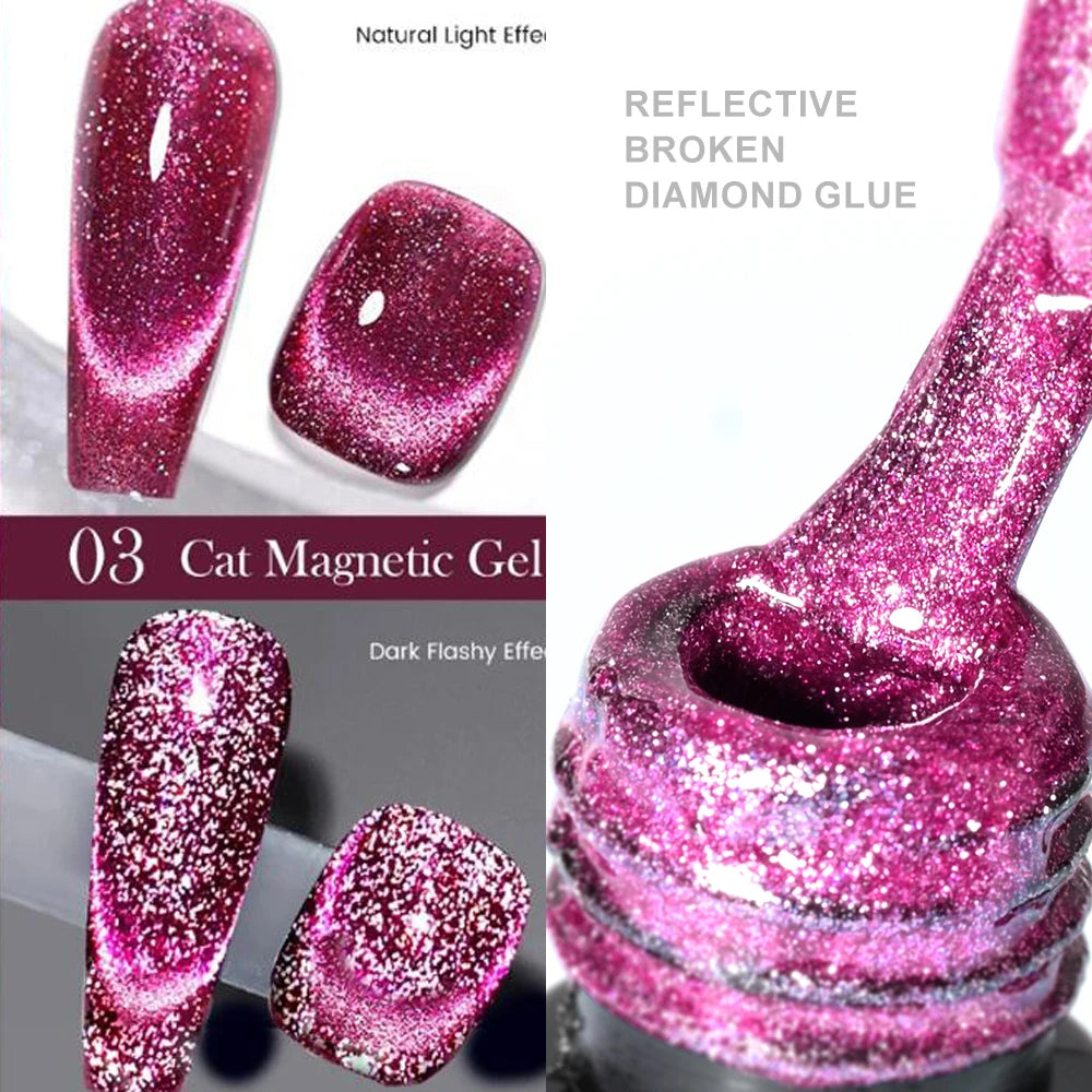 XEIJAYI Pink Cat Eye Gel Nail Polish Ceramic Magnetic Gel UV Semi-permanent Enamels Varnish Nail Supplies For Professionals Gel