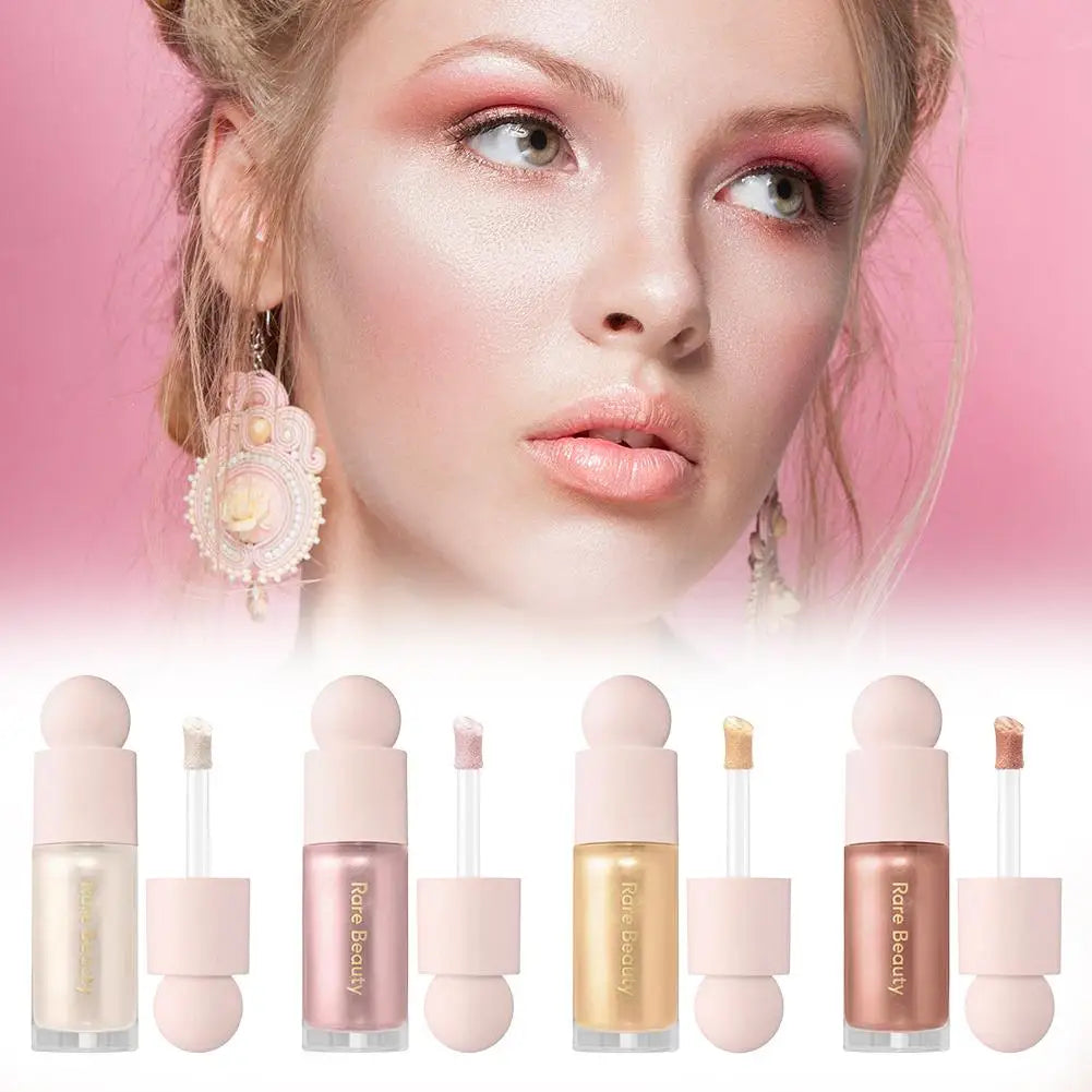 Rare Beauty Essential Makeup Bundle For Flawless Look Face Setting Powder Lip Gloss Belive Gloss Cream Blush Liquid Highlight