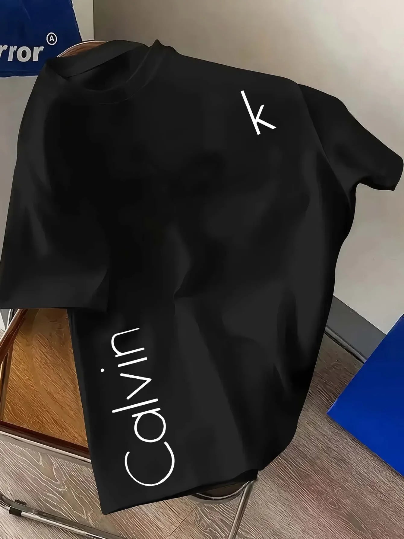 Summer's new trendy men's clothing, 100% pure cotton casual, fashionable and sporty high street T-shirt for daily outings