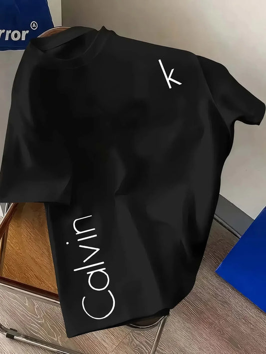 Summer's new trendy men's clothing, 100% pure cotton casual, fashionable and sporty high street T-shirt for daily outings