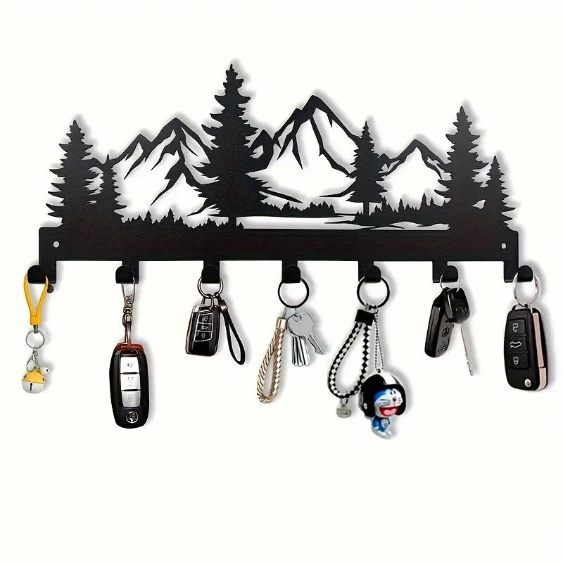 Charming Metal Forest Key Hook - Easy Install Wall Mount for Towels, Hats & Purses | Stylish Entrance & Bathroom Decorative