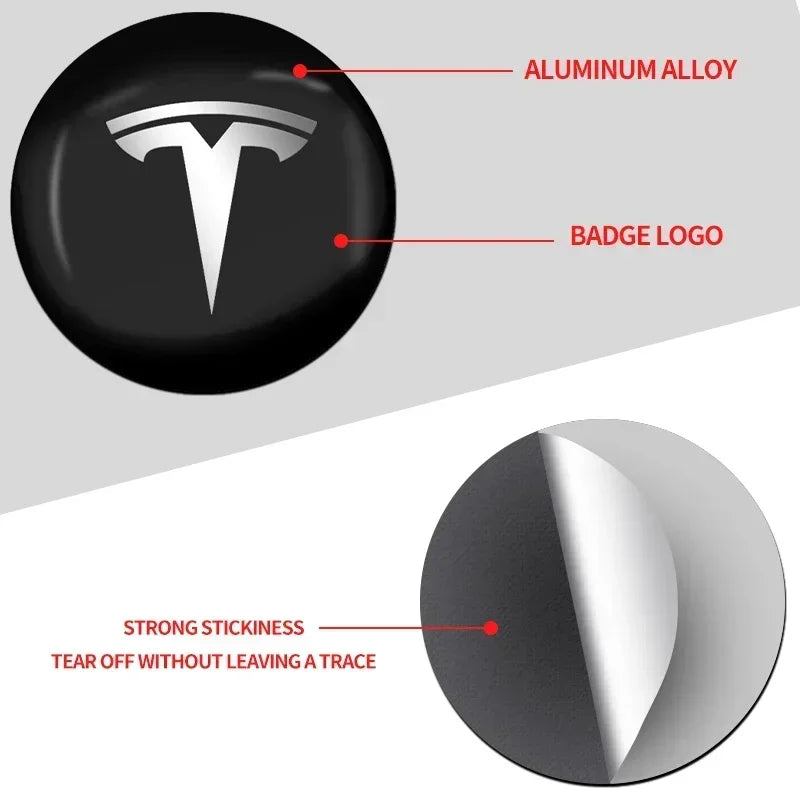 4pcs 56mm Emblem Sticker Car Wheel Center Hub Metal Cap for Tesla Model S 3 X Y Smart Fortwo Forfour 453 451 450 Accessories