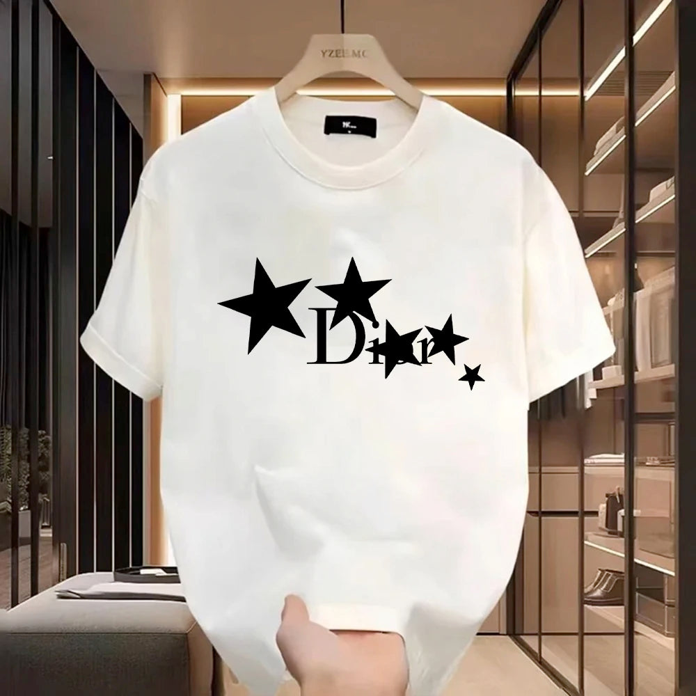 Women High Quality Casual T-Shirt Harajuku Y2k Designer Ladies Luxury Tees Female Vintage Trendy Pure Cotton Pullover T Shirts