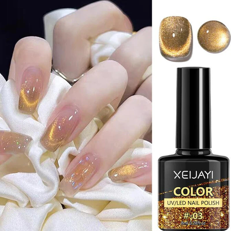 XEIJAYI Pink Cat Eye Gel Nail Polish Ceramic Magnetic Gel UV Semi-permanent Enamels Varnish Nail Supplies For Professionals Gel