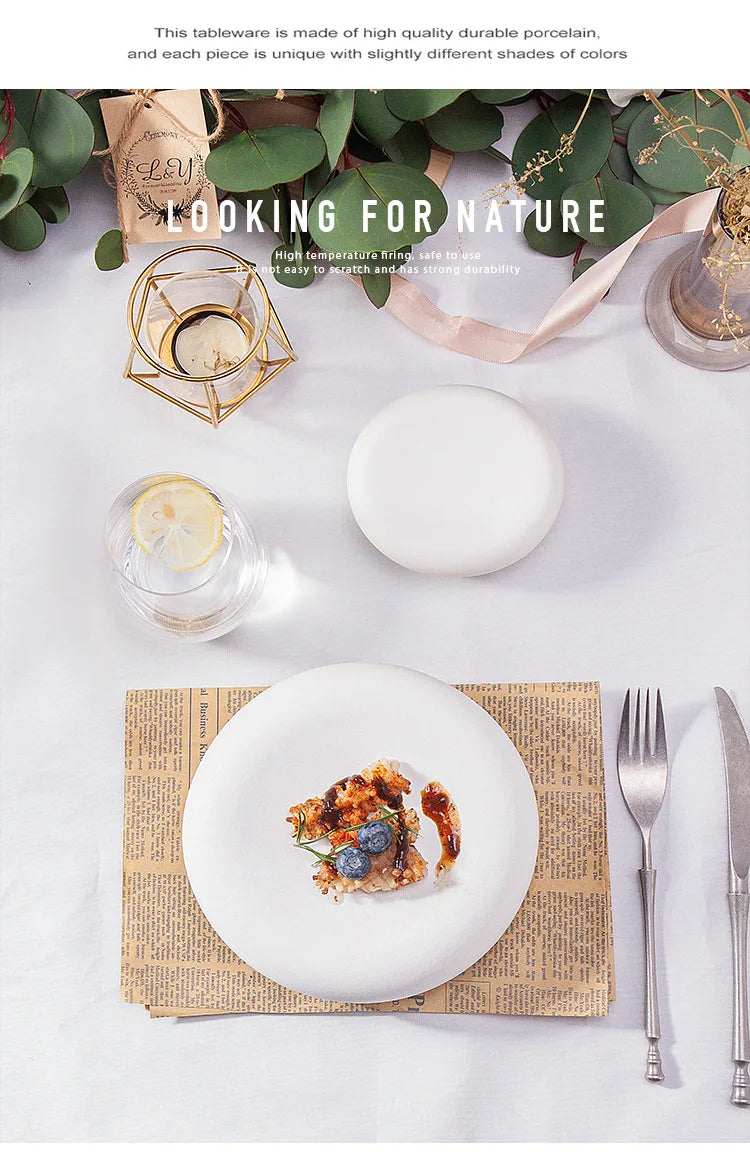 Ceramic Dinner Plate Restaurant Creative Cooking Plate Steak Plate Snack Plates Dessert  Plates Sushi Plates Household Utensils