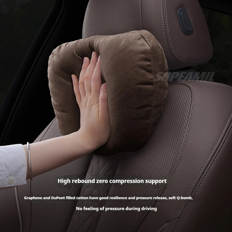 Tesla Model 3 Model Y Model S Model X Suede Car Headrest Neck Support Seat Waist pad Lumbar cushion Soft Neck Pillow Accessories