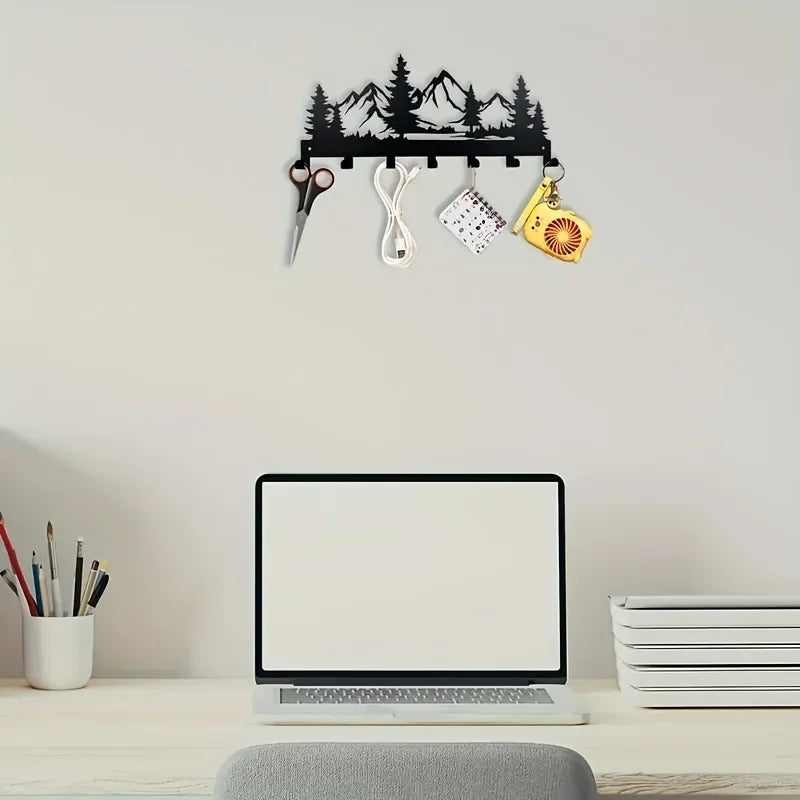 Charming Metal Forest Key Hook - Easy Install Wall Mount for Towels, Hats & Purses | Stylish Entrance & Bathroom Decorative
