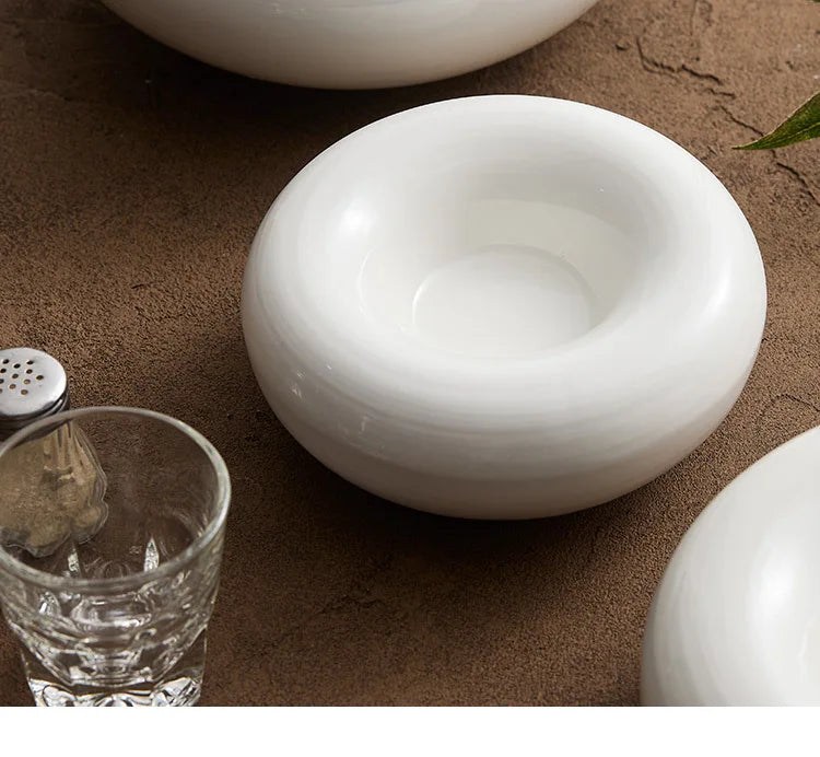 Artistic Cuisine White Tableware Heated Buffet Platter High-End Hotel Restaurant Featured Cold Dishes Personalized Plate