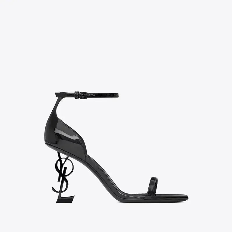 Summer 2025 Women's Sexy Black High Heels Comfortable Elegant Open-Toe Shallow Party Shoes Trendy Temperament Footwear