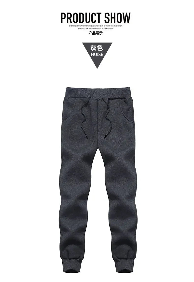 Men's Winter Pants Male Stretch Warm Sweatpants Thermal Thick Fleece Trousers Men Windproof cashmere Pants Men Lamb wool Joggers