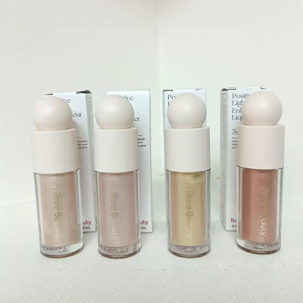 Rare Beauty Essential Makeup Bundle For Flawless Look Face Setting Powder Lip Gloss Belive Gloss Cream Blush Liquid Highlight