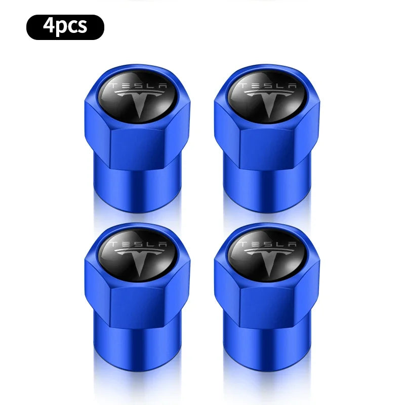 4pcs Metal Car Badges Wheel Tire Valve Caps Auto Accessories For Tesla MODEL S X 3 Y 2017 2018 2019 2020 2021 2022 2023 Roadster