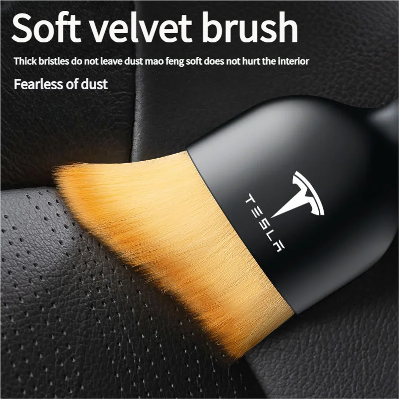 For Tesla Model 3 Model S Model X Model Y Cybertruck Roadster Car Interior Cleaning Soft Brush Dusting Tools Accessories