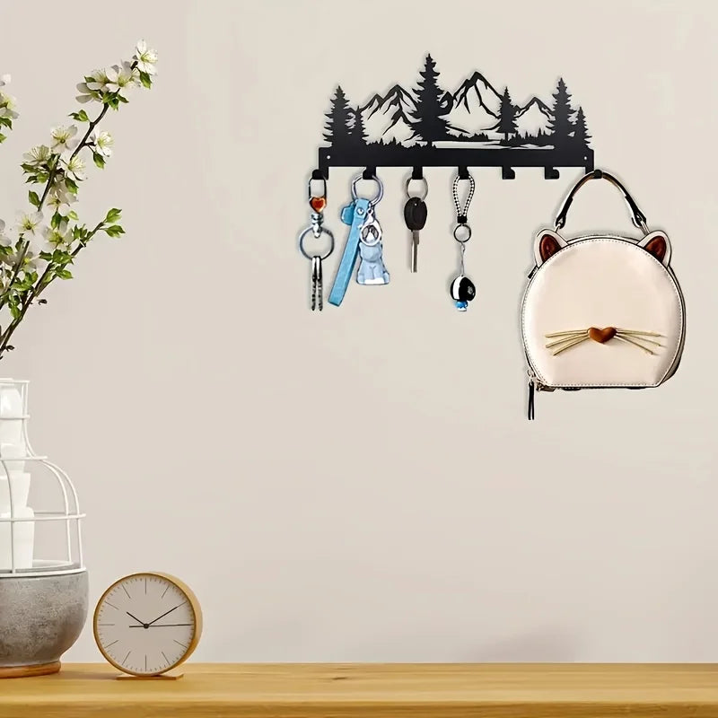Charming Metal Forest Key Hook - Easy Install Wall Mount for Towels, Hats & Purses | Stylish Entrance & Bathroom Decorative