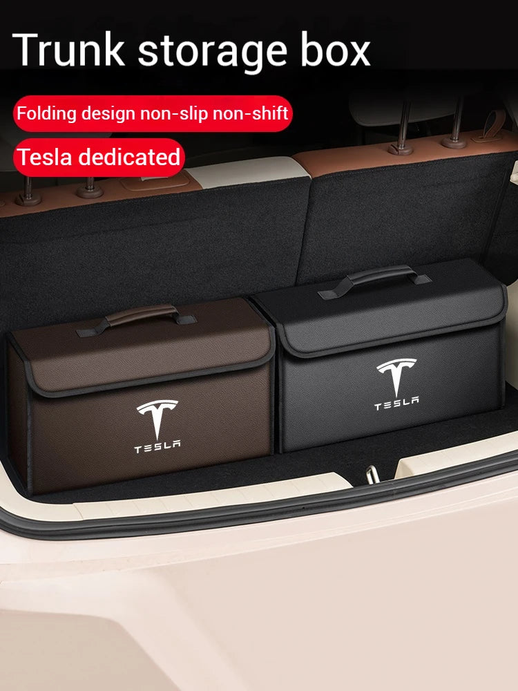 Car Trunk Storage Box Organizer Foldable Stowing Tidying Container Bag For Tesla Model 3 Model Y Model X Model S Accessories